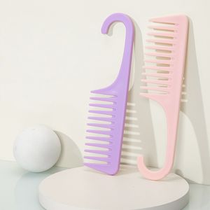 <span class=keywords><strong>Peigne</strong></span> à <span class=keywords><strong>cheveux</strong></span> double usage, humide et sec, avec des pointes arrondies et une poignée en arc pour accrocher, <span class=keywords><strong>peigne</strong></span> à dents larges pour la maison - Product Image 3