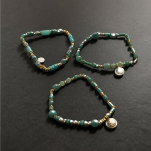 Fashion <b>Beaded</b> <b>Bracelets</b> Set 316L Stainless Steel PVD <b>Gold</b> Plating Sustainable Resistant Jewelry for Women Gift - Product Image 3