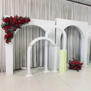 LEDA New Design White Metal Wedding Arch Wedding Stage <b>Backdrop</b> Ceremony Entrance for Wedding Events Decor - Product Image 3