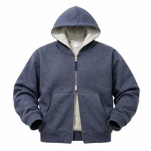 <span class=keywords><strong>Sudadera</strong></span> con capucha y cremallera bidireccional para hombre, <span class=keywords><strong>de</strong></span> corte holgado y peso pesado, con forro en contraste, estilo streetwear minimalista, top oversize - Product Image 1