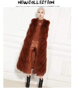 Chaleco de invierno para mujer Chaleco de piel de zorro de imitación Chaleco de piel sintética para damas con estilo largo Precio de fábrica Shenzhen <span class=keywords><strong>Lily</strong></span> Cheng - Product Image 5