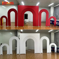 Support de toile de fond métallique en alliage d'aluminium pour événements personnalisés SMS, avec cadre et housse en tissu 3D, ensemble d'arche de mariage