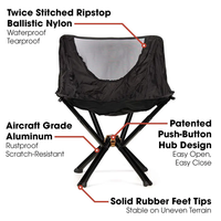 Nouveaux produits en gros chaise de camping en plein air à dossier haut boîte de rangement pliante chaise de camping portable en plein air