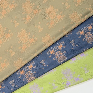 100% Polyester Double Face Imprimé Bambou Foncé-Motif Soie Jacquard Satin Kimono Cheongsam Respirant Haut De Gamme Formel - Product Image 2