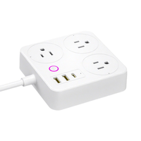 Multiprise intelligente Tuya WiFi avec surveillance de la consommation d'énergie, prise intelligente 125V 15A, prise US, compatible Tuya Smart Life, Alexa, Google Home