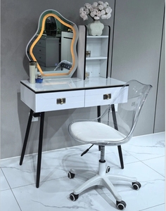 Simple Bedroom Furniture <b>Dressing</b> <b>Table</b> Set With LED Light <b>Mirror</b> Drawer Storage Makeup <b>Vanity</b> Desk With Stool - Product Image 2