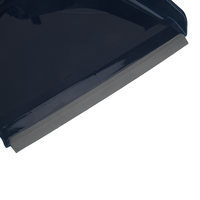 Mini pelle à poussière portative avec dents de peigne - Plastique bleu + bord métallique, idéale pour les comptoirs de cuisine, les bureaux, étanche et facile à nettoyer