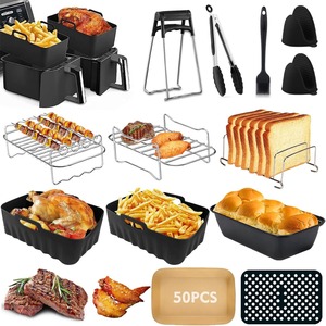 Accesorios para freidora de aire: Rejilla de asar de doble capa, brochetas, cesta de acero inoxidable, herramientas de cocina ecológicas - Product Image 2