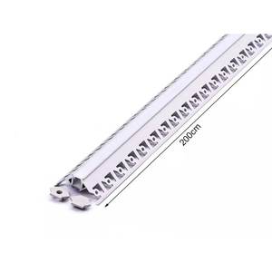 Profil en alliage d'aluminium à ailettes rétractables complètes encastrées dans le mur avec capuchons de protection satinés pour coin extérieur en plaque de plâtre - Product Image 1