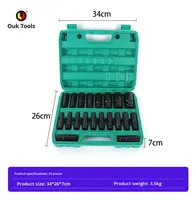 Kit de clés à douille hexagonales en acier à haute teneur en carbone de 1/2 pouce (ensembles de 10, 15, 20 pièces) pour la réparation mécanique et automobile