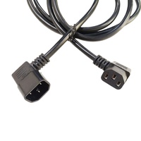 Câble d'extension CA H05VV-F 3CX1.5MM2 coudé C13 C14 à 3 broches avec gaine en PVC 10A, cordon d'alimentation C14 vers C13