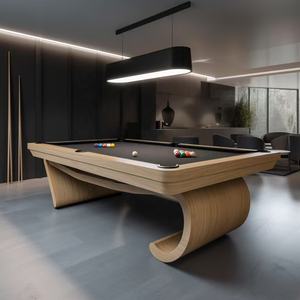 Nouvelle <span class=keywords><strong>table</strong></span> de <span class=keywords><strong>billard</strong></span> <span class=keywords><strong>convertible</strong></span> en bois massif de luxe de haute qualité 8 pieds Moderne Personnalisée Intérieur 3 en 1 <span class=keywords><strong>Table</strong></span> de <span class=keywords><strong>billard</strong></span> de salle à manger avec LED - Product Image 1
