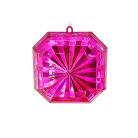 Glaring Coloré Nouveau Style Queen-size Acrylique Miroir Carré Bijou Gemmes Rubis Émeraude Saphir Ornement pour Arbre de Noël Déco