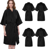 Vente en gros de robe personnalisée avec LOGO Cape de coiffure Smock Beauty SPA Salon Client Kimono noir marron Robe de salon