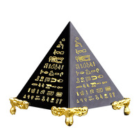 Antike Ägyptische Obsidian-Kristallpyramide - Kristallkunstwerke für Zuhause, Büro, Schreibtisch, Meditation und Energie-Turm