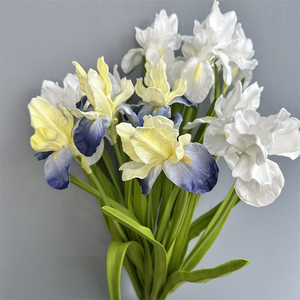 Venta al por mayor PU blanco azul <span class=keywords><strong>Iris</strong></span> Artificial flor Real Touch 59cm <span class=keywords><strong>Iris</strong></span> para casa restaurante fiesta decoración <span class=keywords><strong>Iris</strong></span> para decoración de escritorio - Product Image 4