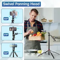 Ulanzi MA09 1.8m Selfie Stick Portable Trépied Télécommande Panoramique Ball Head Holder pour 16 15 14 13 Pro Max Android Pliable