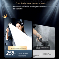 Pomme de douche à main pressurisée avec pistolet de pulvérisation et fixation murale pour salle de bain, robinet de douche