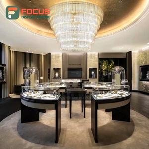 Mostrador de Joyería de Vidrio Premium, Vitrina de Madera para Joyería con Luz LED, Exhibición Moderna de Lujo de Alta Gama para Pulseras - Product Image 1