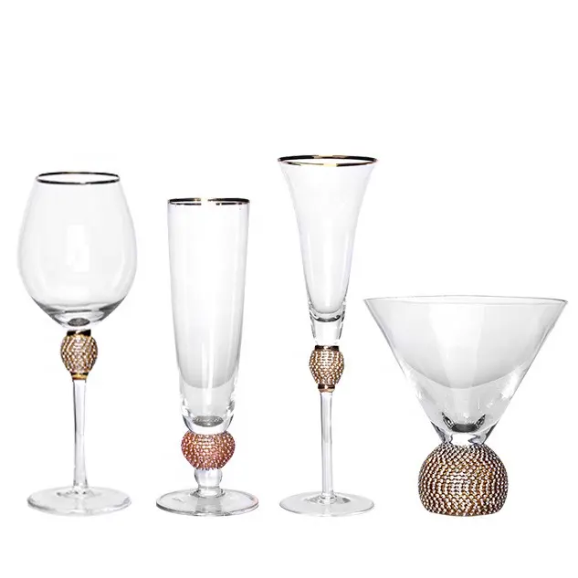 Copa de cristal para Martini, copa de vino con vástago de bola de cristal