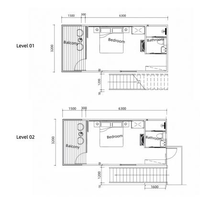 Maison préfabriquée modulaire de haute qualité, deux étages, petite maison, maison conteneur portable pour habitation résidentielle avec double couche