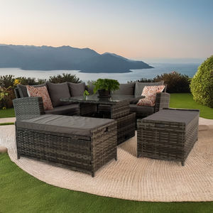 Ensemble <span class=keywords><strong>de</strong></span> canapés en rotin moderne - Mobilier d'extérieur imperméable pour <span class=keywords><strong>jardin</strong></span>, salle à manger et cour - Product Image 6