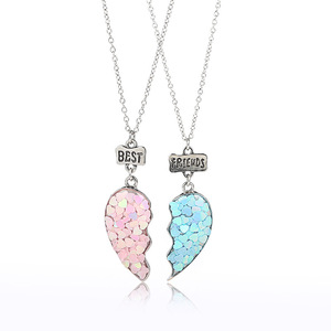 Love Best Friends Chain para niños Kid's Best Friendship Jewelry Half Heart Best Friend Collares - Product Image 6