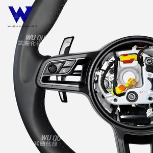 Volant en cuir 991 avec bouton <span class=keywords><strong>SC</strong></span> adapté à la modification intérieure <span class=keywords><strong>Porsche</strong></span>, compatible avec Panamera 991 Cayenne 718 Cayman Boxster - Product Image 5