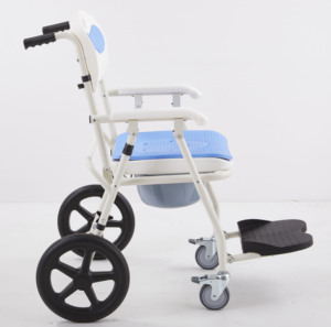 Thiết kế mới kích thước nhỏ nhôm <span class=keywords><strong>commode</strong></span> ghế có thể điều chỉnh gấp ghế tắm với bánh xe Fixer loại - Product Image 3