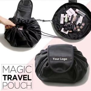 Hot Selling Polyester Lazy <b>Drawstring</b> <b>Makeup</b> <b>Bags</b> Multi-functional Toiletry Waterproof Cosmetic <b>Bag</b> Custom logo - Product Image 3