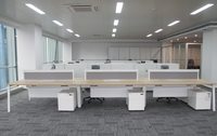 KALN – Bureau de travail modulaire ouvert en métal, extensible et convertible, pour 4 à 8 personnes, mobilier pour espace de travail à domicile