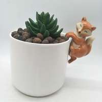 Miniatur Taman Peri dan Terarium Ornamen Keramik Hewan FOX Pot Bunga Vas Hugger Dekorasi Rumah Tahan Lama Mudah Dirakit