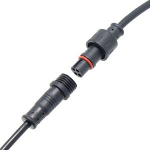 Câble Connecteur Étanche M12 Noir, Contact Cuivre 5A, Isolant PVC, pour Connexion d'Alimentation d'Éclairage LED Extérieur - Product Image 1