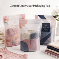 Pochette d'emballage pour sous-vêtements, sac à fermeture éclair doux au toucher, emballage de rangement pour vêtements, pour la présentation de marques de mode en boutique
