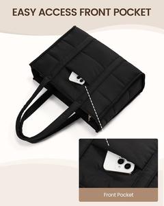 Quilted Puffer Tote Bag for Women Soft Puffy <strong>Handbag</strong> Lightweight Shoulder Bag Daily <strong>Handbag</strong> - Product Image 6