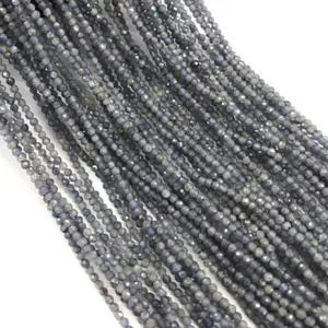 Wholesale Natural Faceted Sri Lanka Sapphire Gemstone Loose Beads 2mm3mm4mm Semi-finished For Necklace Making