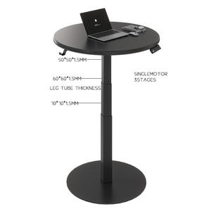 Escritorio de Computadora Ergonómico Moderno de Una Sola Pata, Color Negro, NUEVO, Altura Ajustable con un Solo Motor, 3 Etapas, Escritorio Redondo para Computadora - Product Image 5