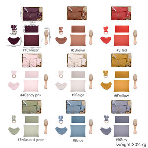 Bavoirs pour bébés 100% coton, 5 pièces, ensemble <span class=keywords><strong>de</strong></span> bavoirs pour bébés, anneaux <span class=keywords><strong>de</strong></span> <span class=keywords><strong>dentition</strong></span> en bois, douche pour enfants - Product Image 6