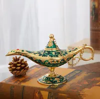 Produttore di lampade magiche Aladdin per la decorazione di artigianato in metallo lampada di incenso cava di medie dimensioni retrò