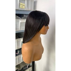Perruques courtes à <span class=keywords><strong>frange</strong></span> sans colle 3by1, <span class=keywords><strong>cheveux</strong></span> humains, <span class=keywords><strong>coupe</strong></span> droite, femmes noires, <span class=keywords><strong>cheveux</strong></span> vietnamiens, raides, bruts, HD, <span class=keywords><strong>frange</strong></span>, 10 pouces - Product Image 1