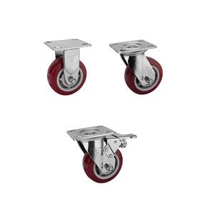 ล้อเลื่อนสแตนเลส 4/5/6/8 นิ้ว 200/250/300/350 กก. ล้อสแตนเลส PU สำหรับงานหนัก ล้อเบรกแบบแขวนสำหรับงานหนัก - Product Image 2