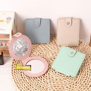 Compact <b>Mirrors</b> for Purses Stainless Steel With Pu Leather Sleeve Mini Pocket Makeup <b>Mirror</b> - Product Image 3