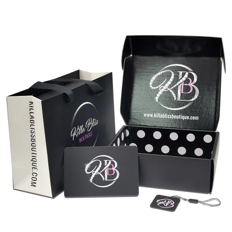 Siyah özel Logo Premium lüks geri dönüşümlü karton giyim kağıt ambalaj yılbaşı hediye kutuları