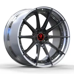 automobile passenger other car parts 17 18 19 24 inch forged aluminum alloy 2 pieces rims rines wheels cerchi lega de lujo 20