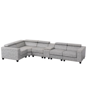 Canapé Ensemble U En Forme <span class=keywords><strong>de</strong></span> Coupe Canapés Modulaires Canapé Blanc Salon Technologie Tissu Minimaliste Personnaliser 35-45 Jours 7 Chauffe- - Product Image 3