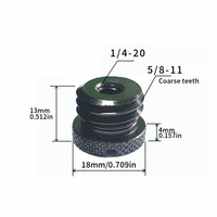 Adaptateur en alliage d'aluminium à dents grossières 1/4" 3/8" vers 5/8" pour niveaux à filetage 1/4" et écrous d'adaptation pour trépied de télémètre