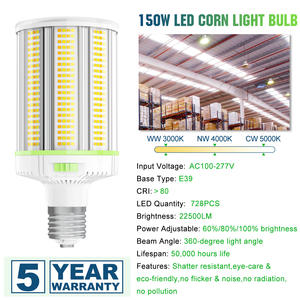 Ampoule LED Corn 150W E39 22500Lm 4.5/5/5.7K de remplacement (équivalent 600-800W) pour lampes au halide métallique/HID/CFL pour atelier, garage, entrepôt - Product Image 3