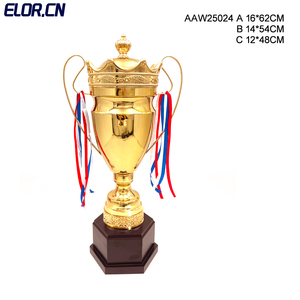 Copa de Prêmio de Carro de Corrida em <span class=keywords><strong>Metal</strong></span> ELOR com Base de Madeira, Troféu de Folha Dourada para Reunião Anual, Impressão Personalizada - Product Image 2