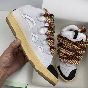 Chaussures de sport de luxe en cuir véritable de créateur, baskets plateforme de haute qualité avec lacets larges, chaussures décontractées tendance et à la mode - Product Image 2