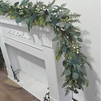 Guirlande artificielle réaliste en cèdre et pin JIN PENG de 6 pieds, verdure artificielle pour décoration de Noël intérieure et extérieure